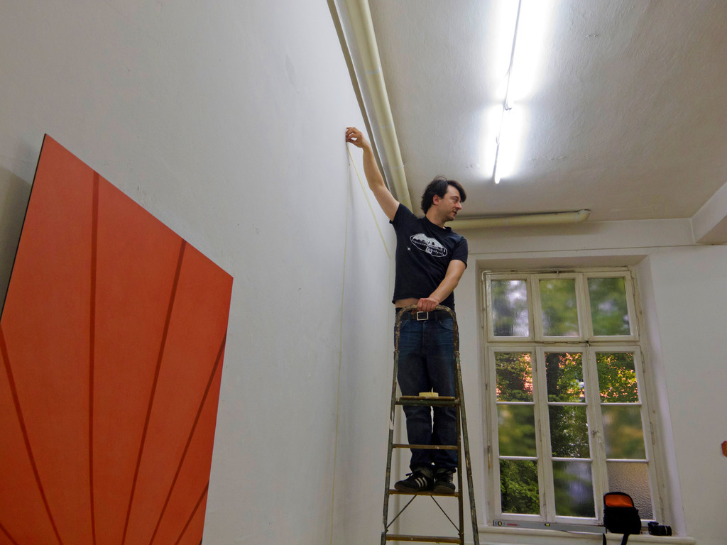 Tim Cierpiszewski beim Aufbau