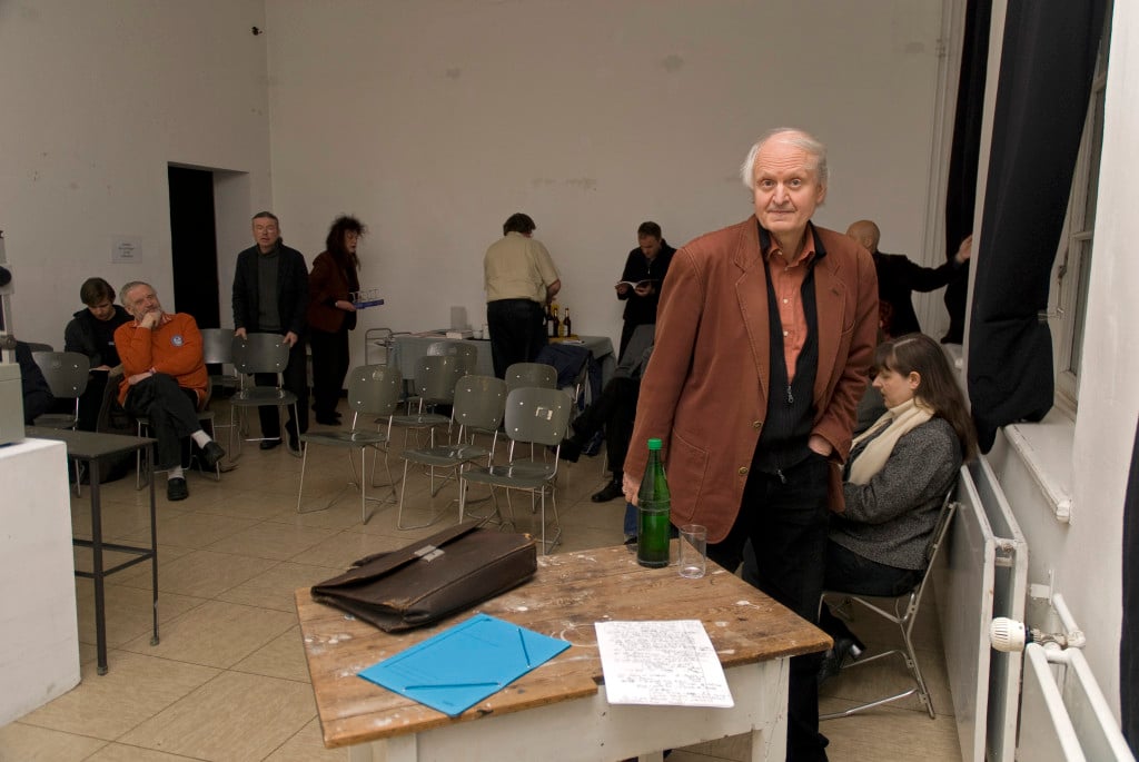 Jürgen Link kurz vor dem Vortrag