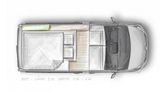 Das Campingbus Bett