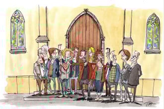 Karikatur Kirchenvorstand