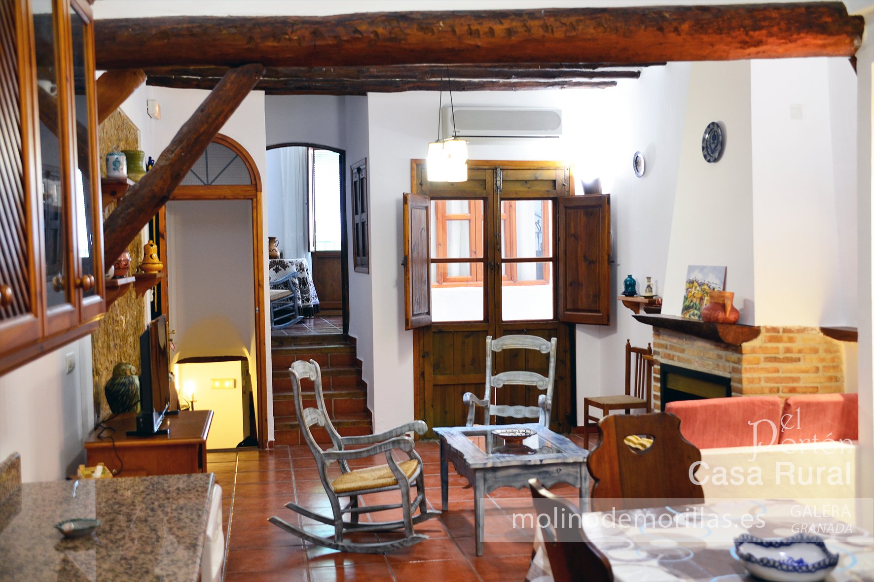 Salón y cocina en planta