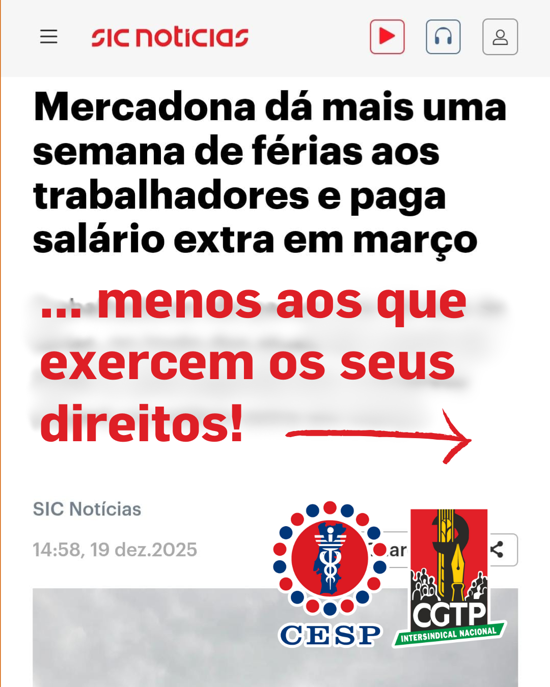 Mercadona anuncia prémios e mais férias... menos aos trabalhadores que exercem os seus direitos!