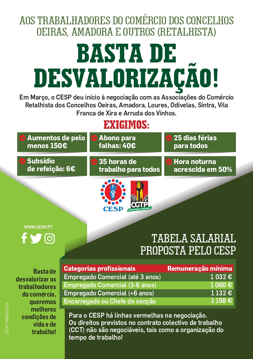 BASTA DE DESVALORIZAÇÃO!