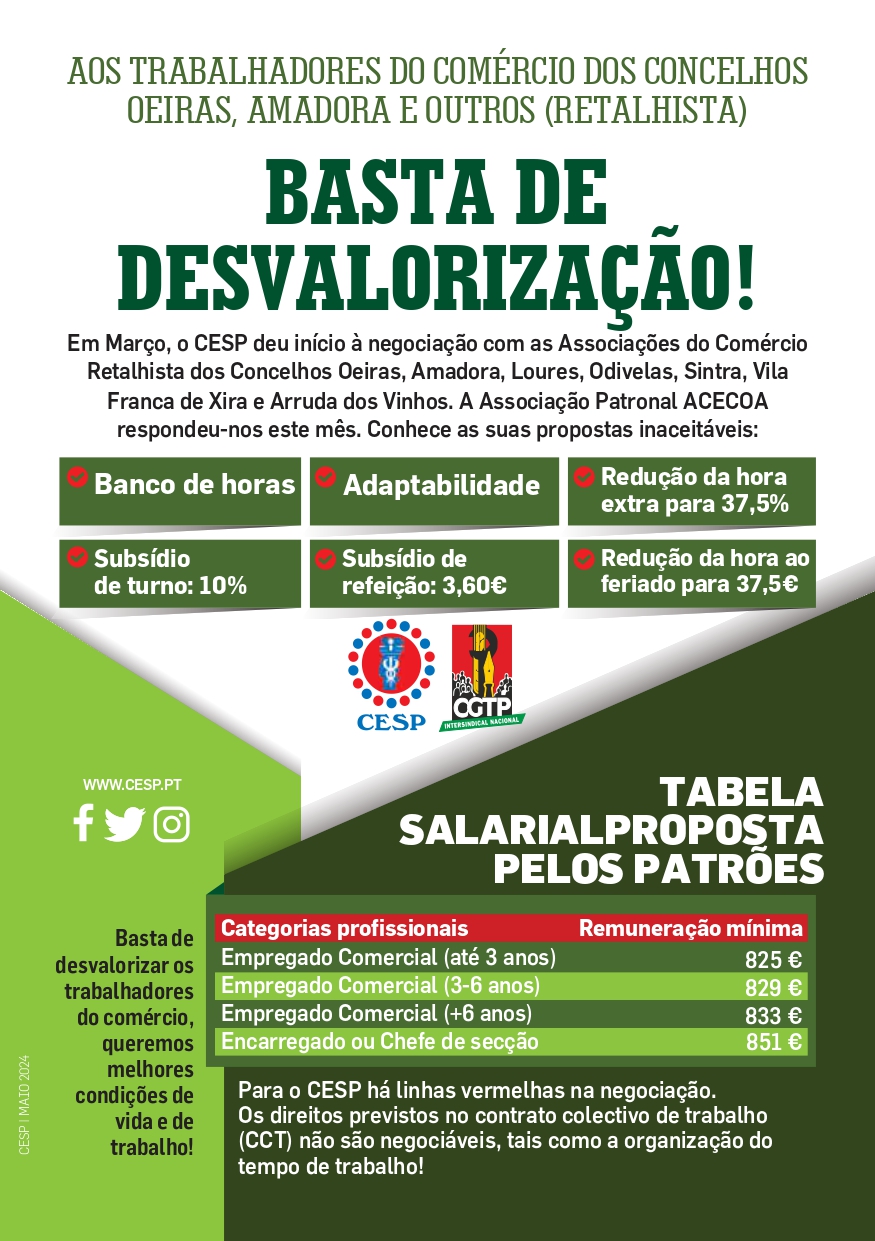 AOS TRABALHADORES DO COMÉRCIO DOS CONCELHOS OEIRAS, AMADORA E OUTROS (RETALHISTA)