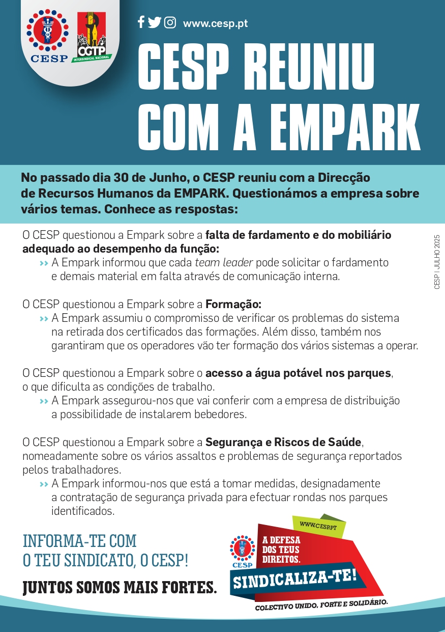 CESP REUNIU COM A EMPARK