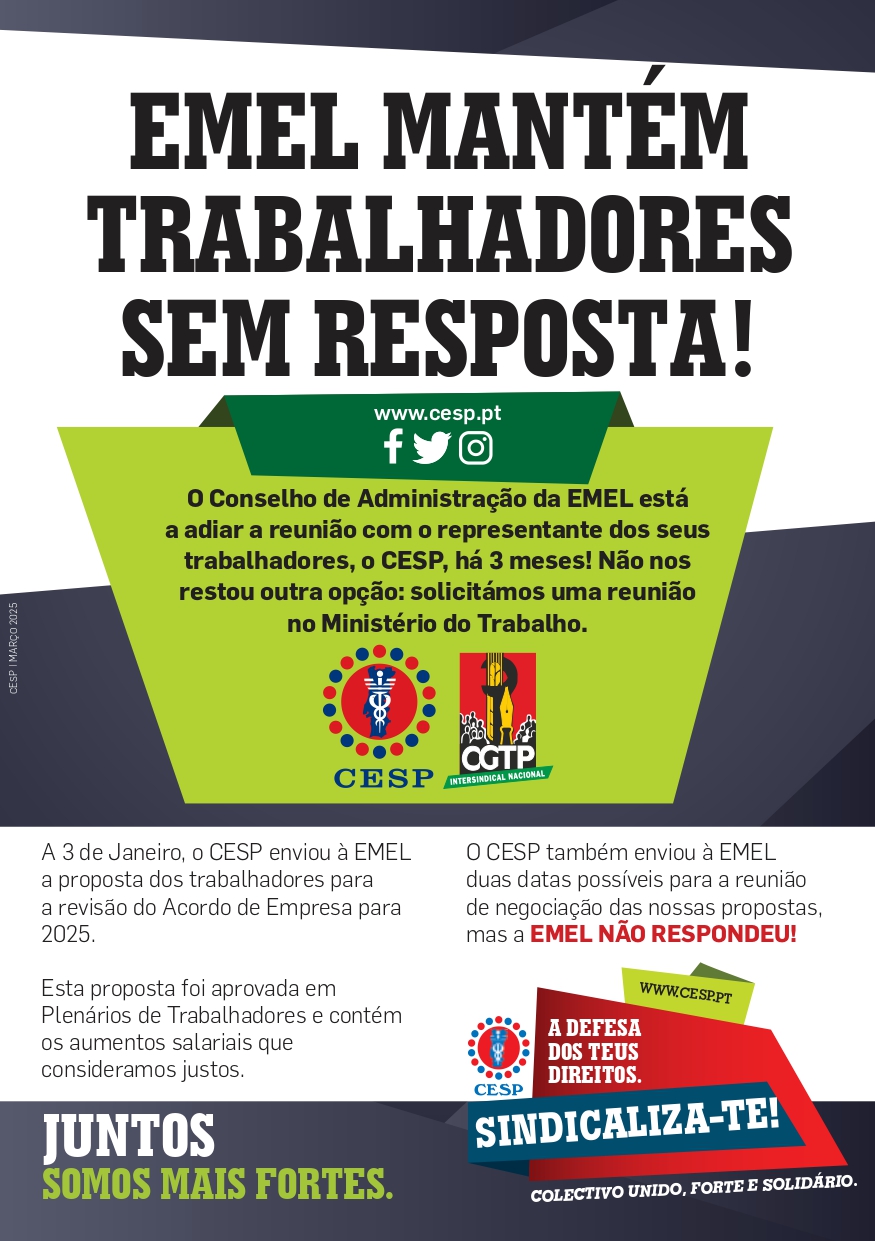 EMEL MANTÉM TRABALHADORES SEM RESPOSTA!