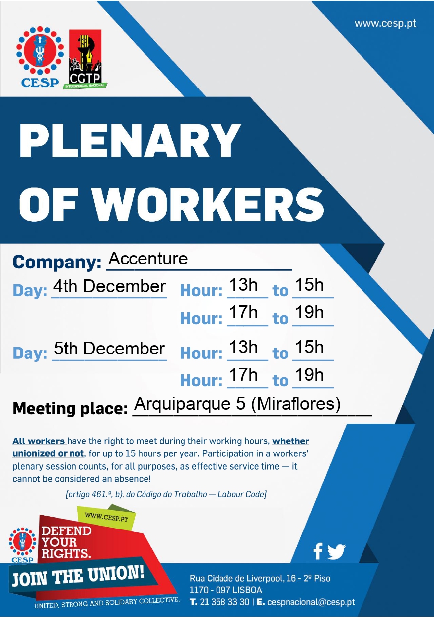 ACCENTURE WORKERS PLENARY