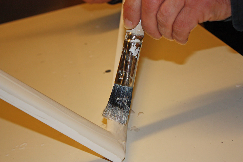 Kreidegrundierung; Aufbau für vergoldete Rahmen