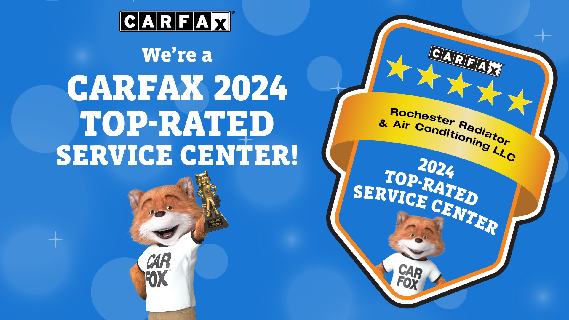 Rated 5 Stars by Our Customers in 2024 on CARFAX!