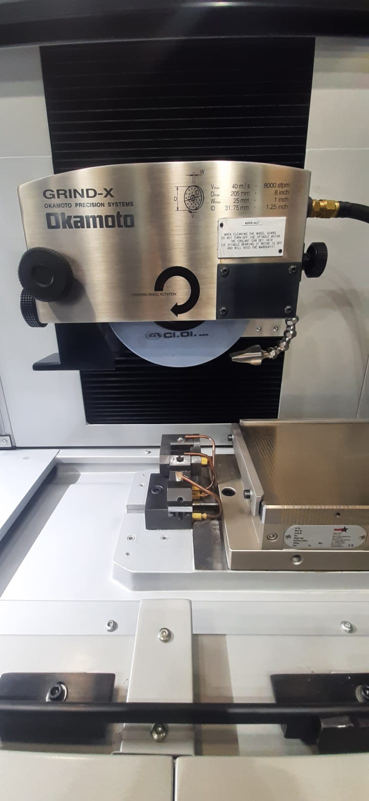 Okamoto surface and profile grinding machine Cooling