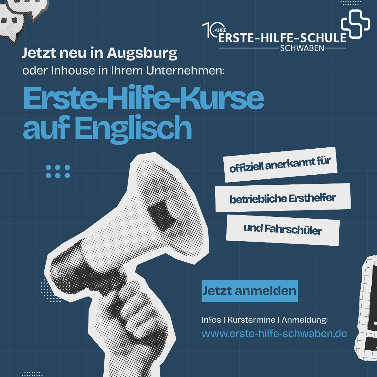 Englischsprachige Erste-Hilfe-Kurse in Augsburg – Ihr schneller Weg zu Führerschein & Ersthelfer-Status