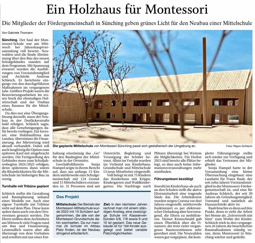 Ein Holzhaus für Montessori