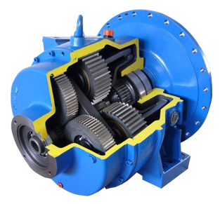 Vista Reductor Sauer Danfoss TMG 71.2 hormigonera. Sauer mixer gearboxes gearmotors, and spare parts: bearing, oil seal.