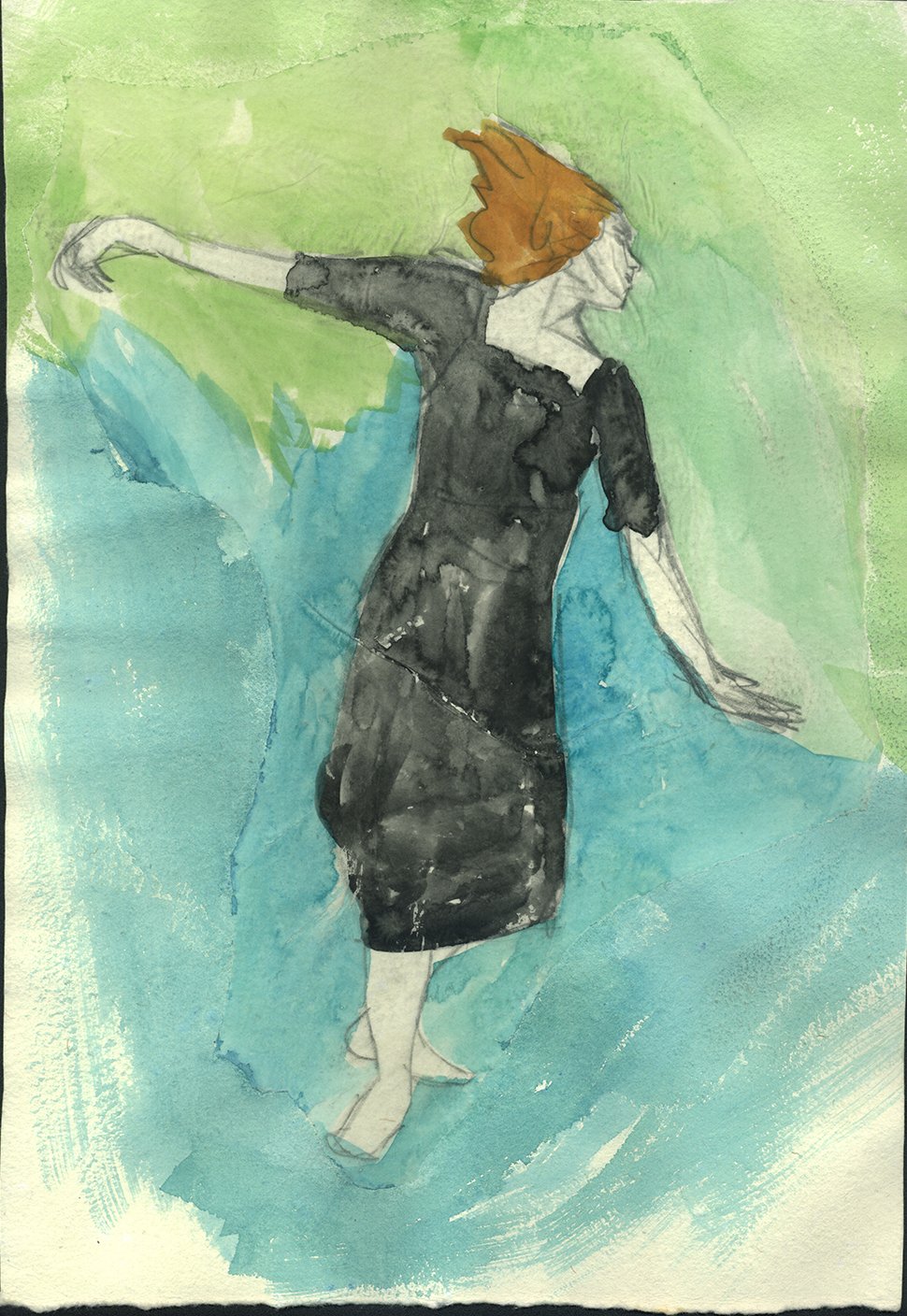 Sans titre, 2001, 22 x 31 cm - 8.5" x 12.5", techniques mixtes sur papier - mixed media on paper.