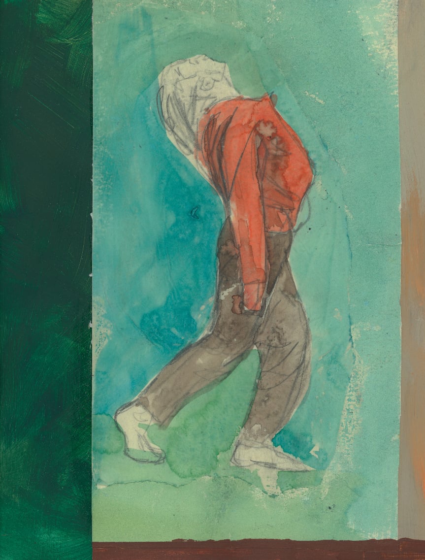 Sans titre, 2001, 23 x 29 cm. - 9" x 11.5", techniques mixtes sur papier - mixed media on paper.