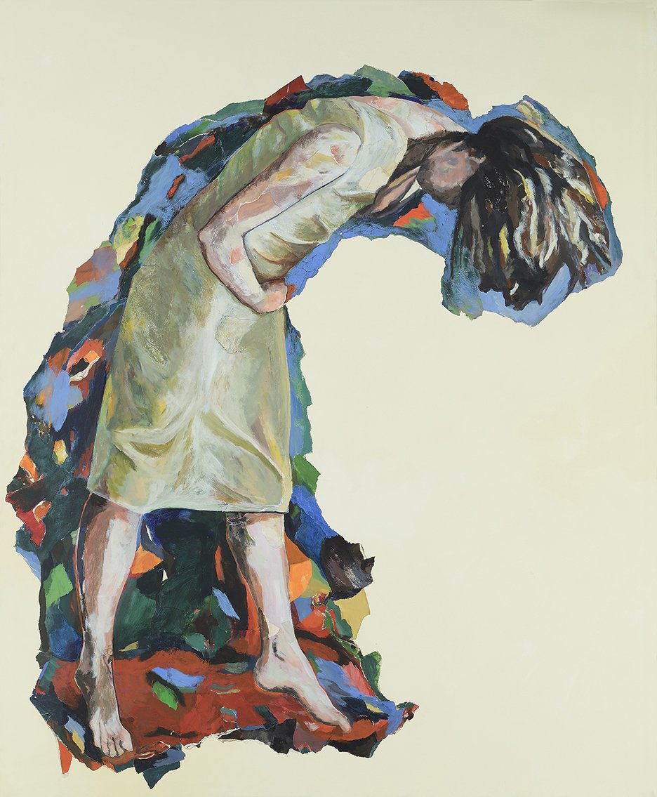 Sans titre, 1997-2020, 203 x 168 cm - 74" x 60", acrylique et collage sur toile - acrylic and collage on canvas.