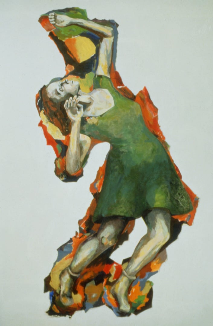 Pétrification, 1997, 188 x 145 cm - 74" x 57", acrylique et collage sur papier - acrylic and collage on paper.