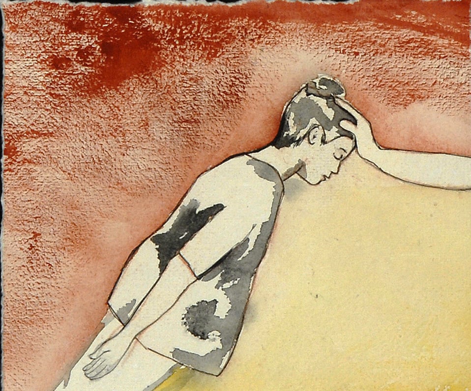 Équilibre, 2001,  25 x 21 cm. - 9,7 "x 8,3",  techniques mixtes sur papier - mixed media on paper.