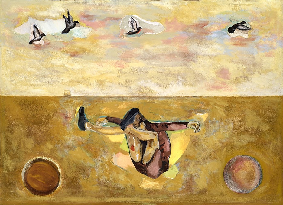 Incorporation, 2004, 20" x 26" / 51 x 66 cm.  Acrylic and collage on canvas / Acrylique et collage sur toile.