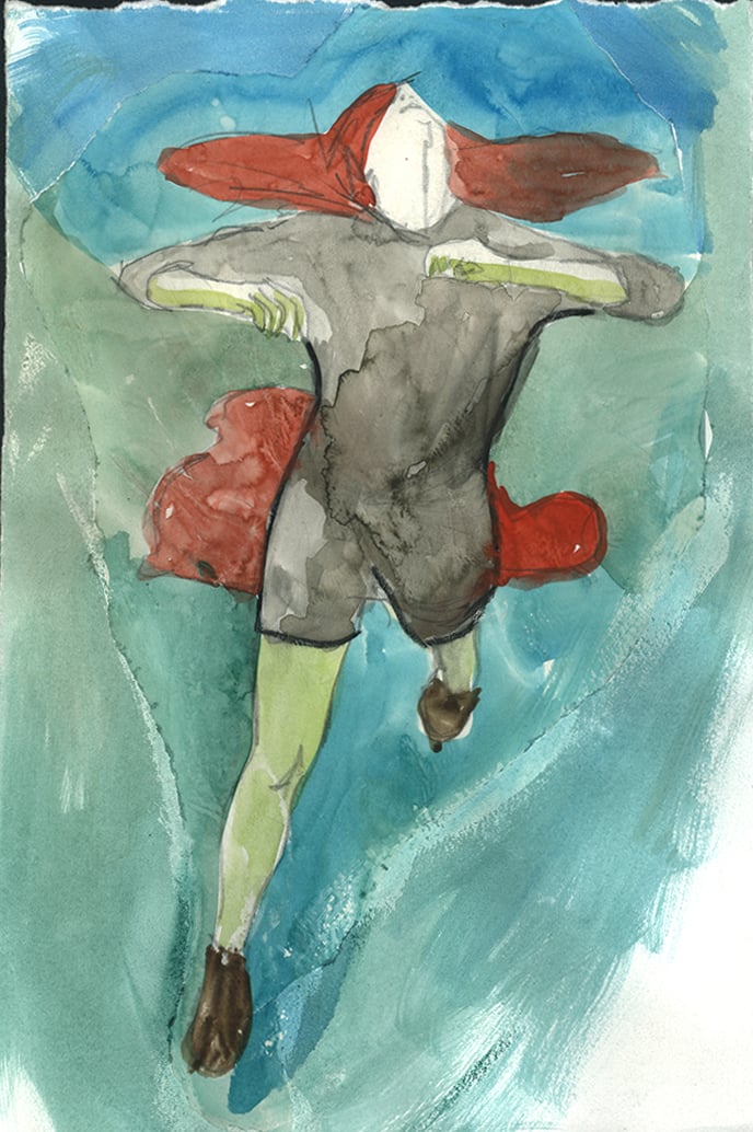 Sans titre, 2001, 20 x 30.5 cm. - 8" x 12", techniques mixtes sur papier - mixed media on paper.