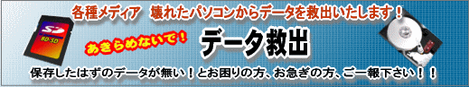 保存したデーターがない！　壊れたパソコンからデーターを救出、移行いたします。