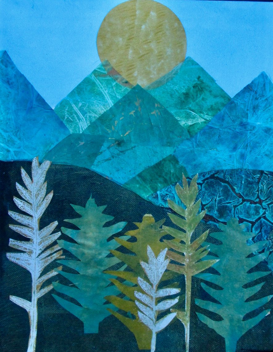 Morning Sunrise, mixed media, 18x14