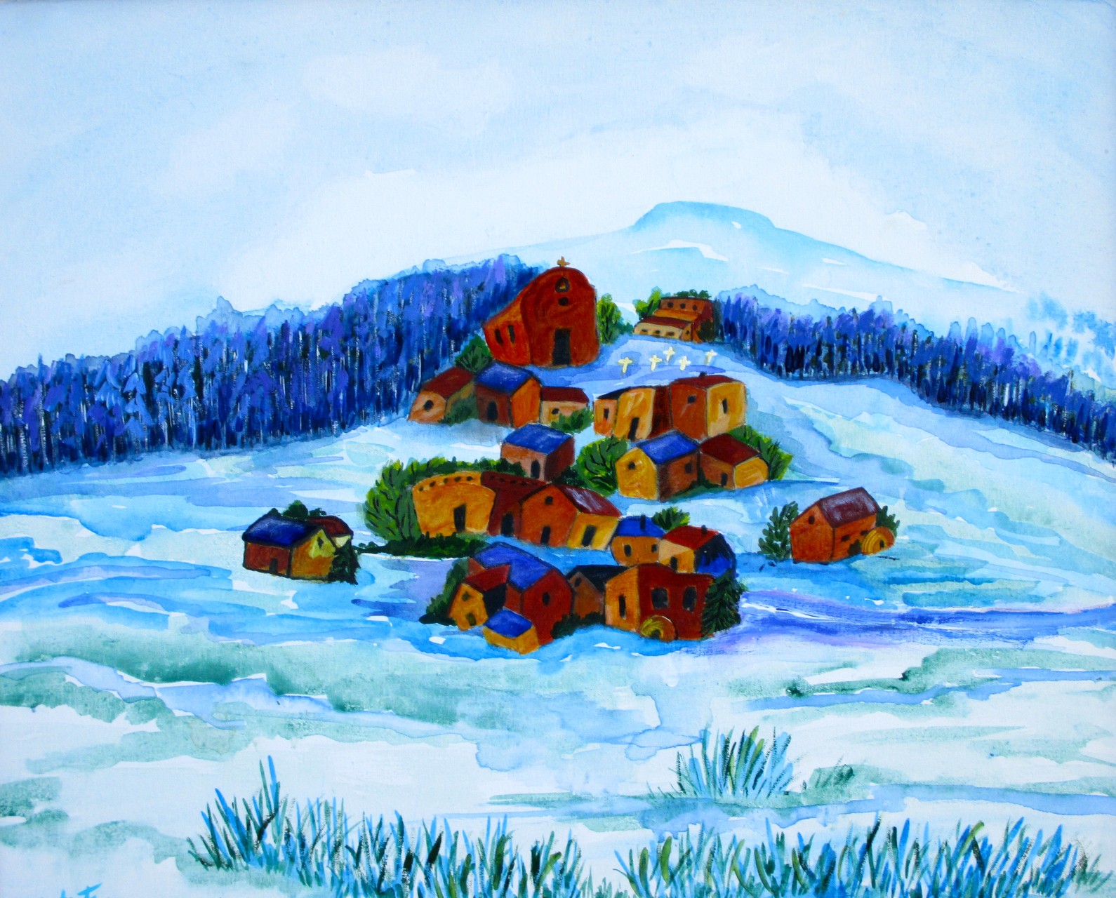 First Snow, watercolor, 20 x 16, 2014 SOLD