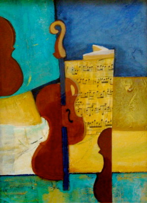 Sonata, acrylic/collage on canvas, 9 x 12, 2012 SOLD