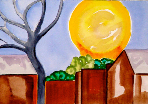 Sunny Reflections, watercolor, 10 x 7, 2010 SOLD