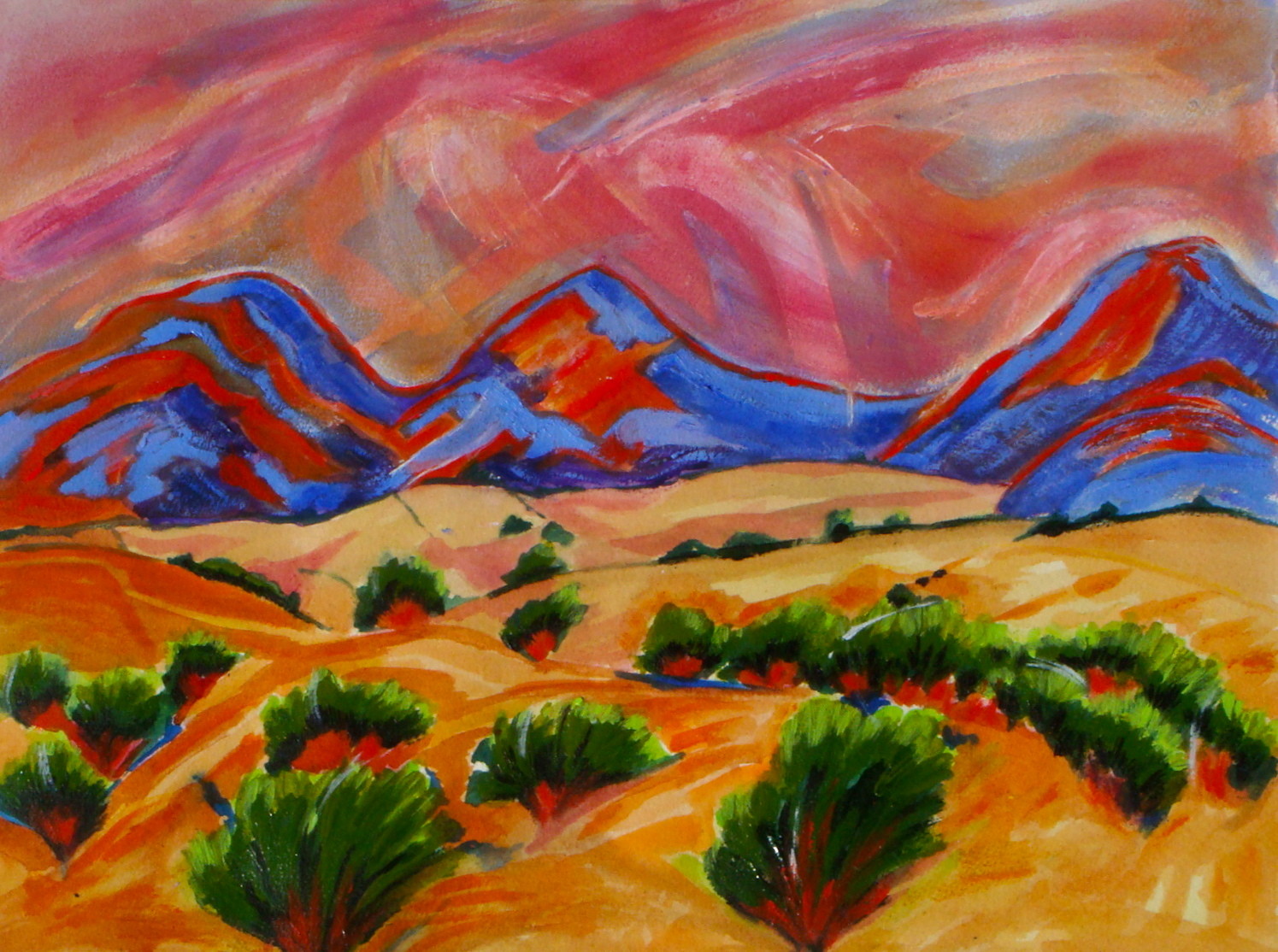 Sunset's Glow, watercolor, 20 x 16, 2014 SOLD