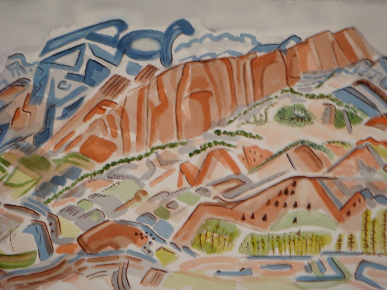 Petroglyph Mountain, watercolor, 17.5 x 13.5, 2008 SOLD