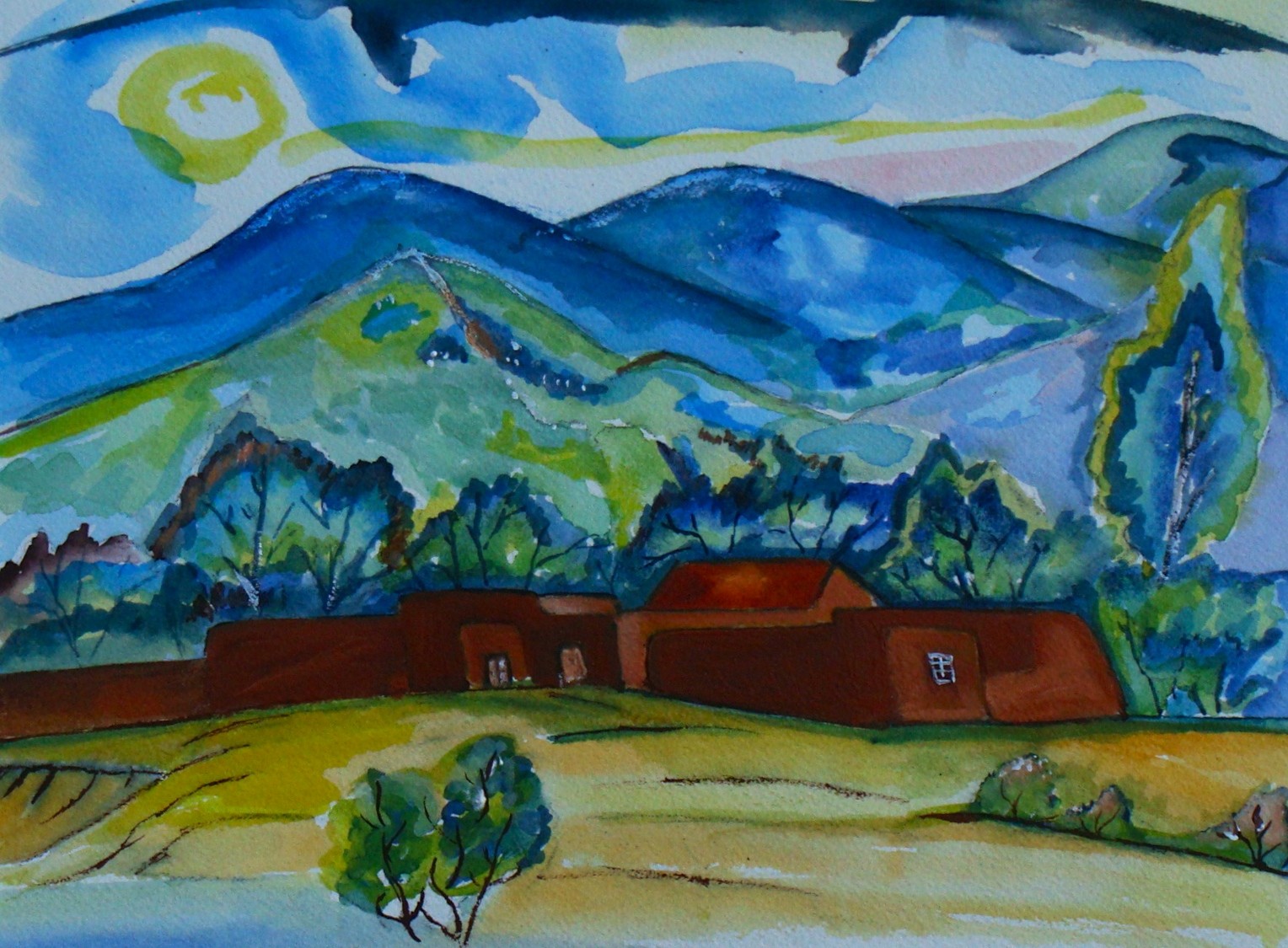 Spring Green, mixed media, 9.5 x 7.5