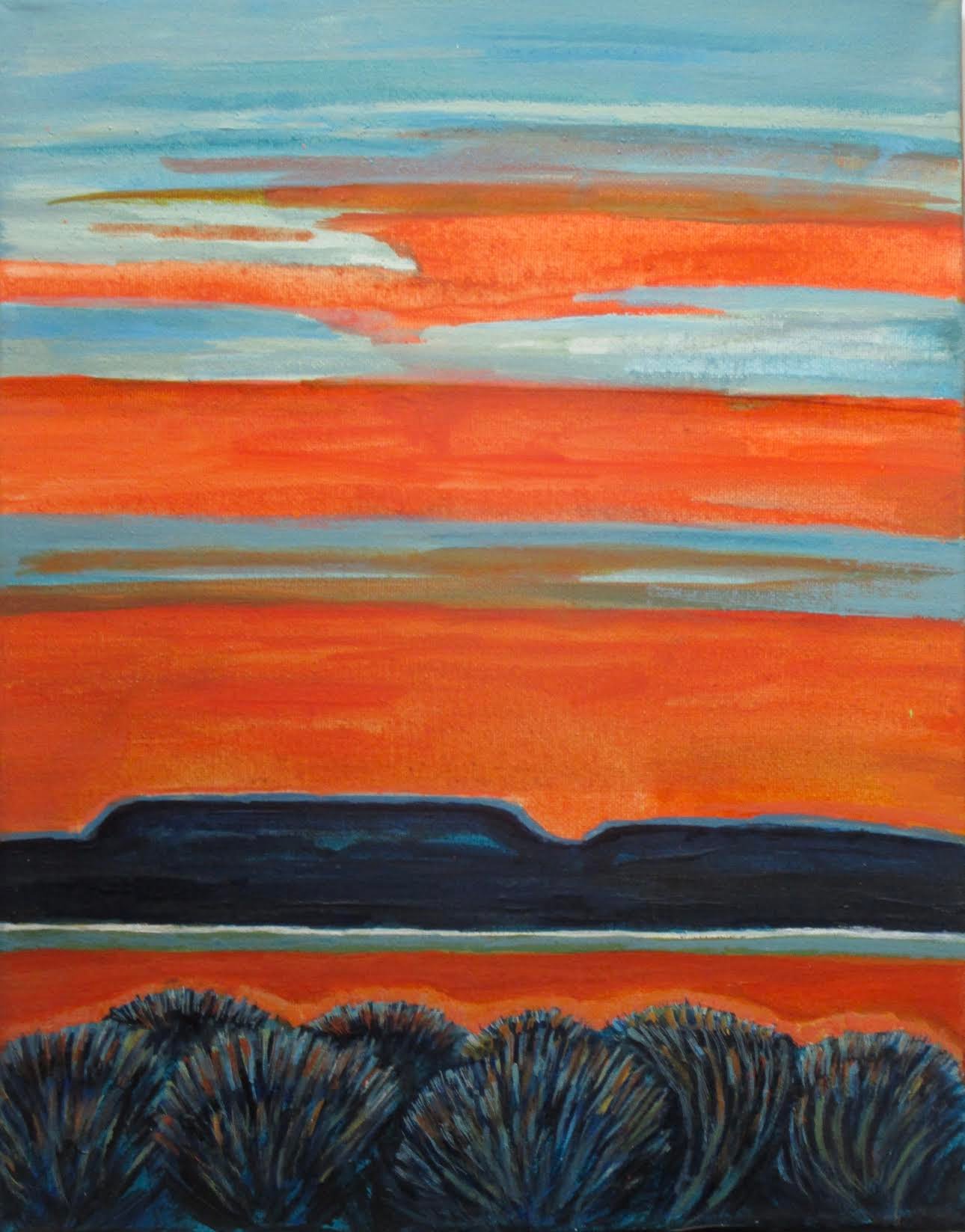 Orange Sunset, acrylic on canvas, 11 x 14