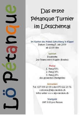 Plakat 1. LöPétanque 2009