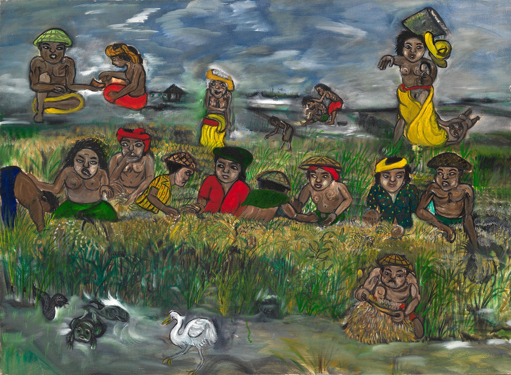 Ramassage de riz - 73x100 cm - réf. IR104.73.100