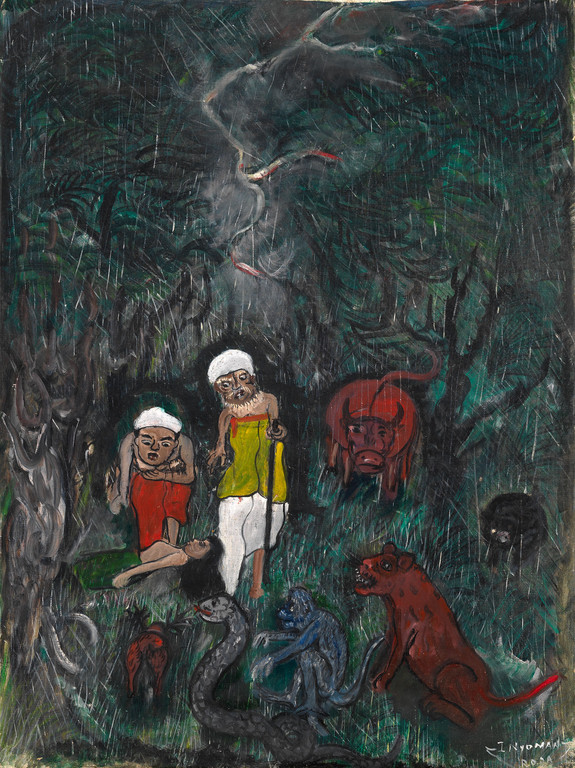 Vieillard dans la forêt - 98x73 cm - réf. IR45.98.73