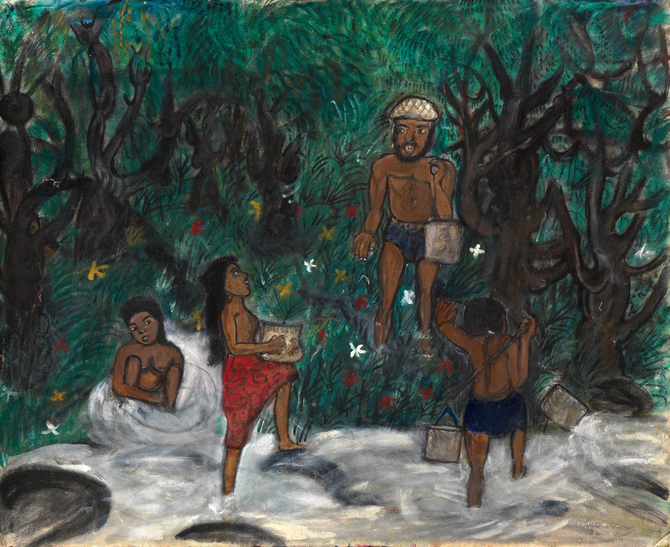 Bain dans la rivière - 66x82 cm - réf. IR14. 66.82