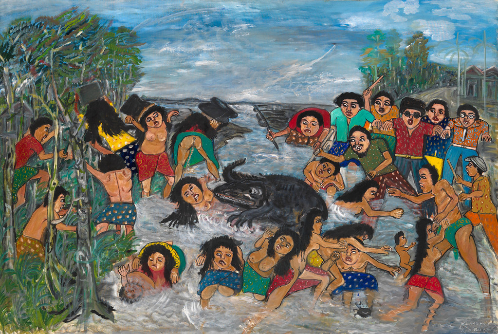 Monstre dans la rivière - 99x140 cm - réf. IR110.99.140