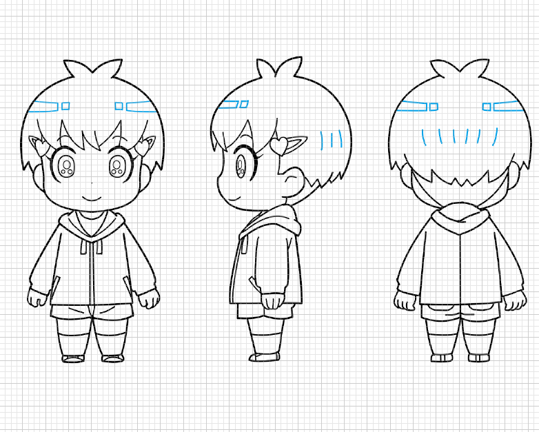 キャラクター三面図３　設定　