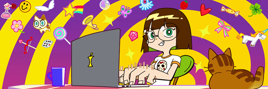 カートゥーン風twitterカバーイラスト