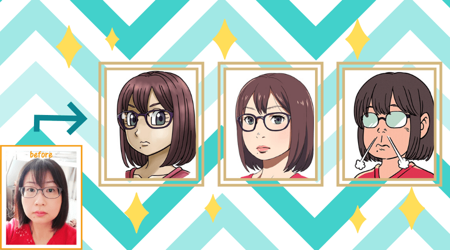 幅広い似顔絵の絵柄