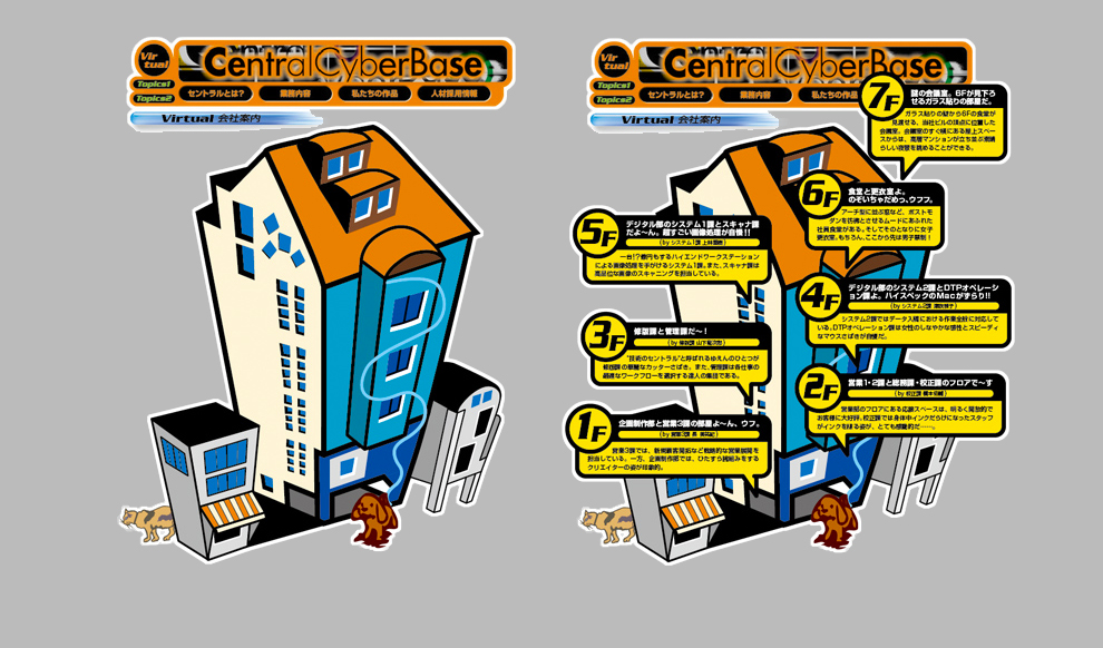 弊社WEBサイト（1999年〜2003年）インターネット黎明期的なポップな雰囲気です。