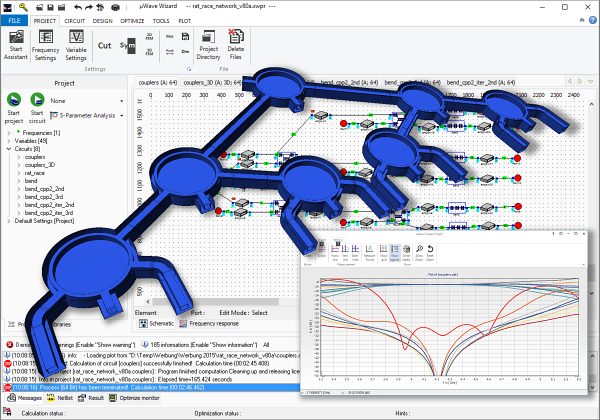 Rat-Race hybrids with rectangular coaxial ports for a feeding networks
