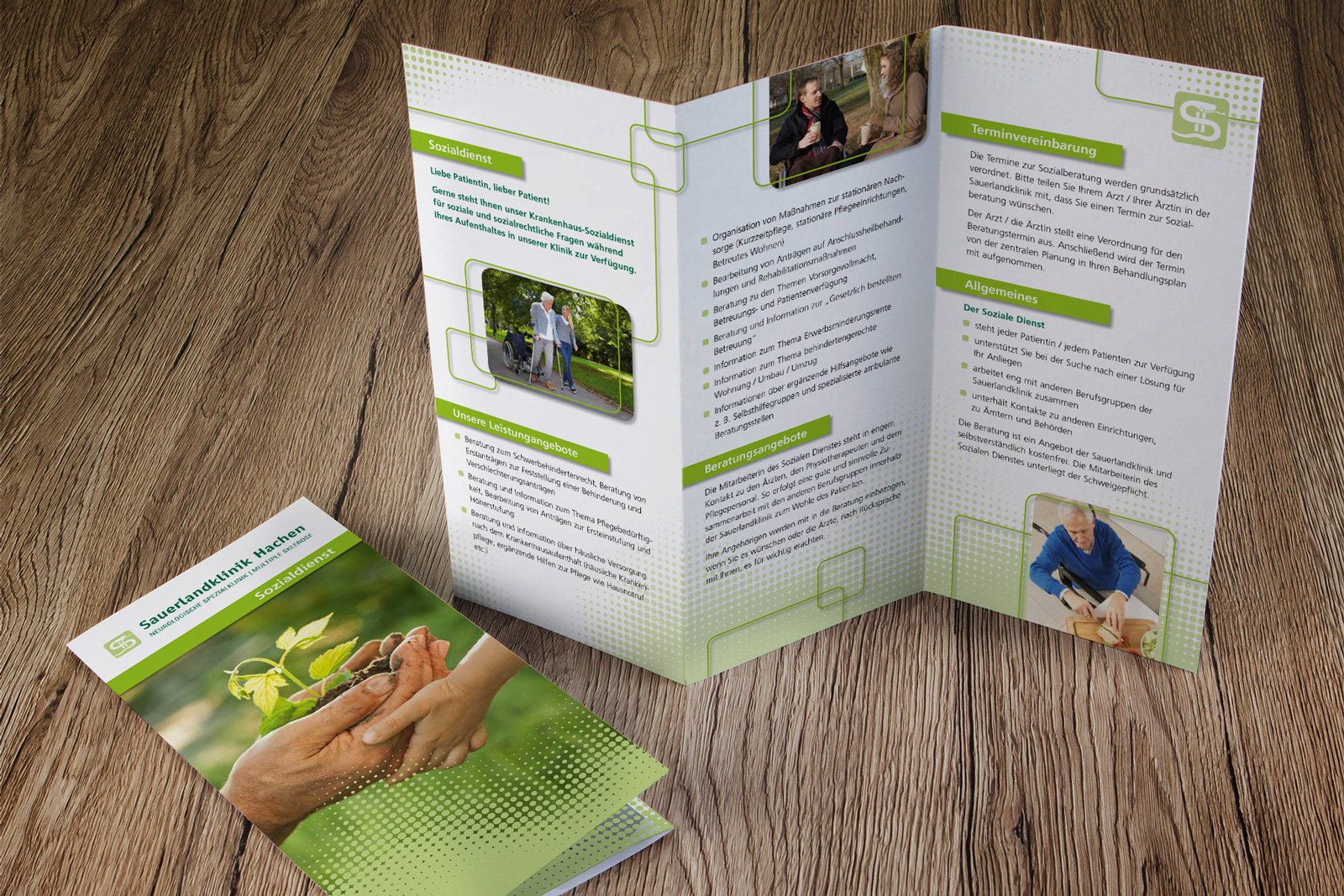 Sauerlandklinik Hachen: Flyer zu verschiedenen Therapien