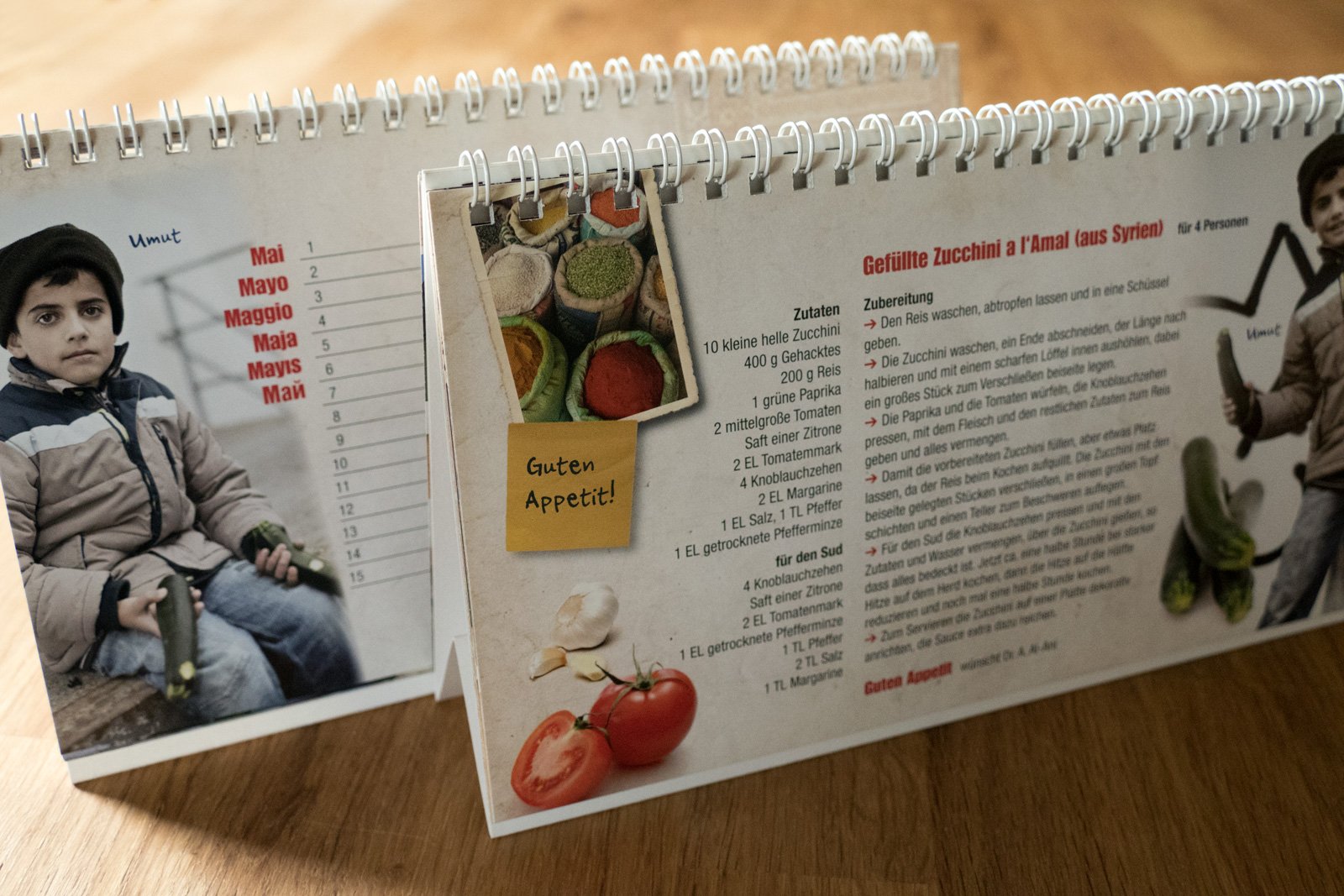 Rezeptkalender für ein Schulprojekt