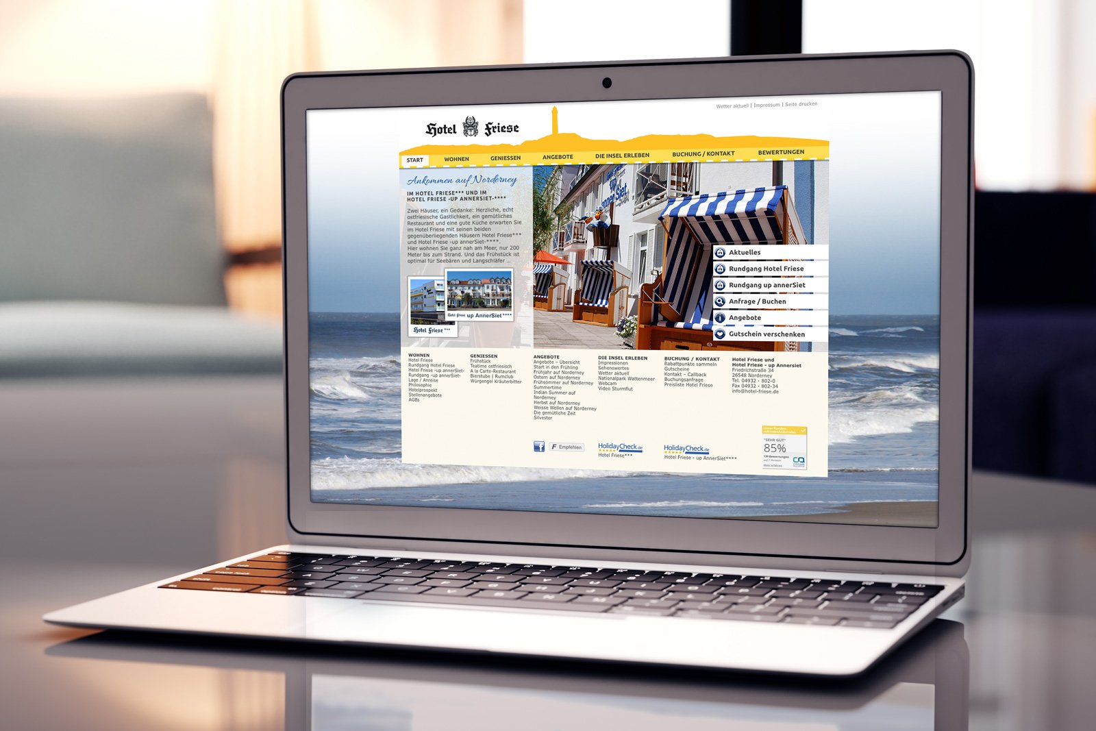 Hotel Friese, Norderney – Wordpress  – Konzept Dassel-Design