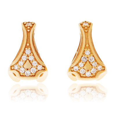 Ohrstecker in Rotgold mit Brillanten aus der Eternity Kollektion der Goldschmiede OBSESSION in Zürich und Wetzikon.