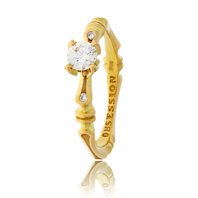 Solitär Ring in Gelbgold mit Brillanten aus der Baby Gremlin Kollektion der Goldschmiede OBSESSION in Zürich und Wetzikon.