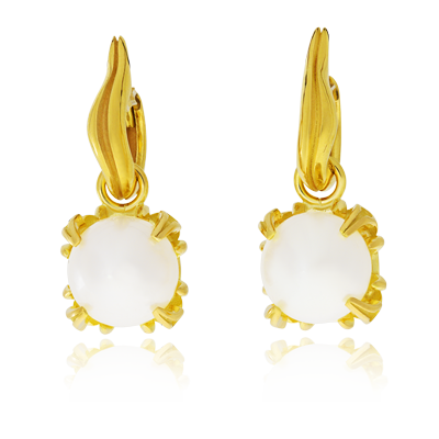 Ohrschmuck in Gelbgold mit Akoya Perlen aus der Baby Gremlin Kollektion der Goldschmiede OBSESSION in Zürich und Wetzikon.