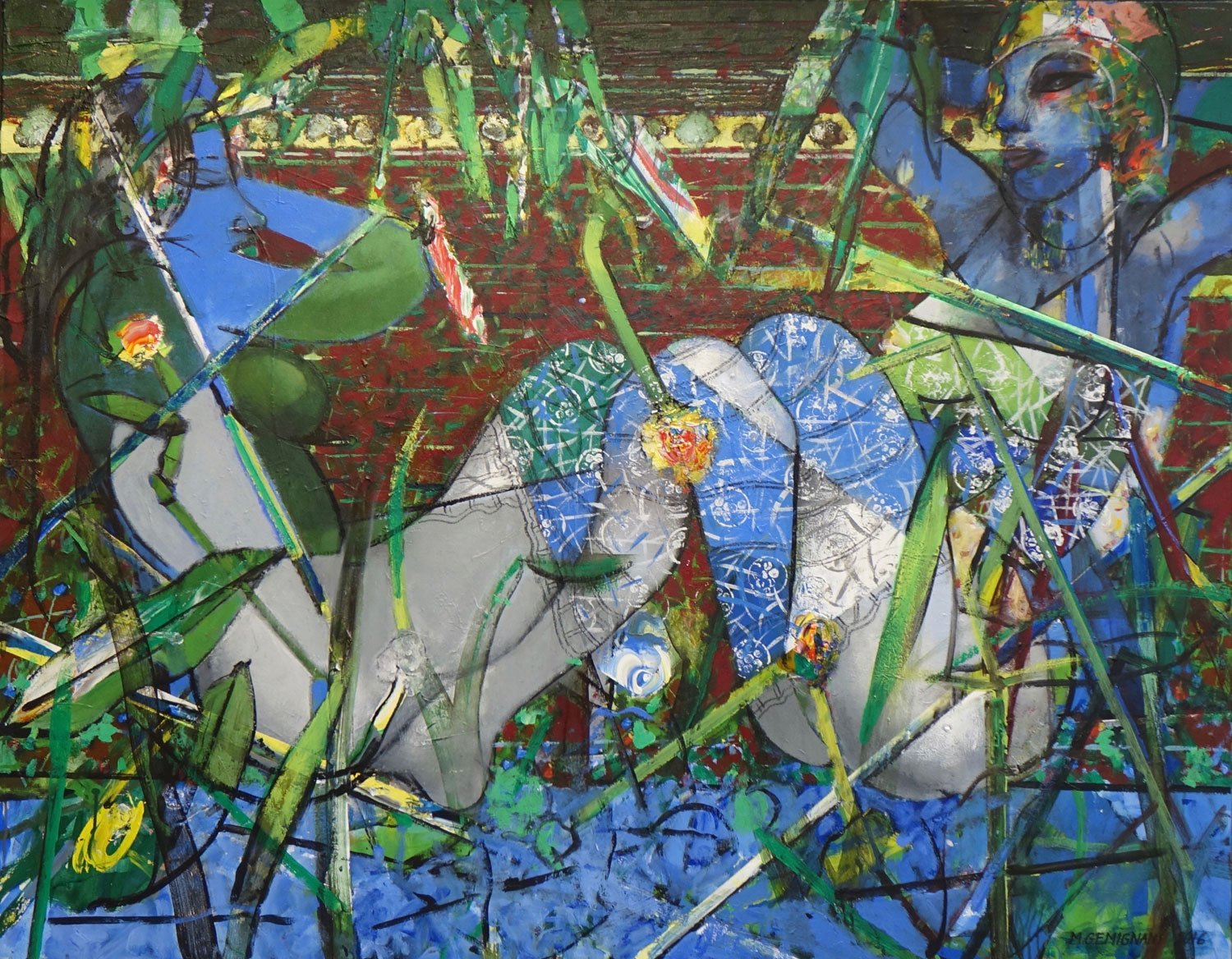 A l’ombre des aulnes - 2016/2018 - Acrylique sur toile 114x146